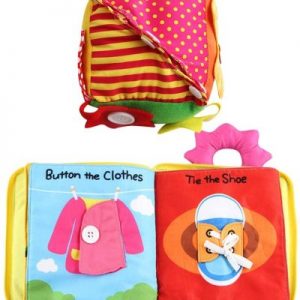 Juguete Montessori Cubo de Vestir con Libro de Tela Suave Juguete de Cognición para Bebés de Primera Infancia